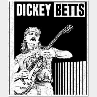 Dickey betts // Guitar player / white retro Posters and Art